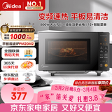 美的（Midea）家用变频微波炉平板式易清洁 800W微波速热 一键智能菜单 钻石背板 微晶面板加热20L（PM20M2）
