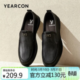 意尔康男鞋商务休闲鞋舒适一脚蹬驾车鞋男士单鞋 61314W 黑色 40