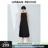 UR春季新款女装法式气质后拉链收腰无袖连衣裙UWM750031 黑色 S