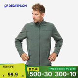 迪卡侬（DECATHLON）摇粒绒外套抓绒衣男保暖户外运动加厚秋绒衣冲锋衣内胆 男款-全拉链-墨绿色 S