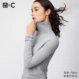 优衣库女装HEATTECH EXTRA WARM混纺高领T恤/长袖9%羊绒478954 478954/03灰色 S