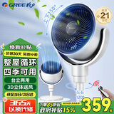 格力（GREE）空气循环扇直流变频遥控电风扇家用摇头电扇涡轮换气扇循环对流风扇台式桌面两用落地 FXDZ-20X61Bg5白+黑