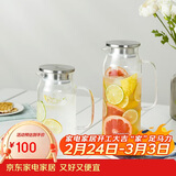 乐扣乐扣（LOCK&LOCK）凉水壶耐热玻璃泡茶柠檬水果水杯子带把家用大容量玻璃茶水杯1.2L