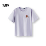 森马（Semir）罗小黑短袖T恤女夏季吸湿速干卡通刺绣落肩2026上衣109326100051
