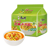 康师傅 方便面 经典泡椒牛肉面五连包104g*5 泡面袋装速食 方便食品