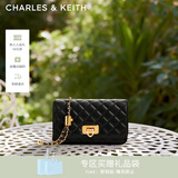 CHARLES&KEITH经典菱格链条小方单肩斜挎包包女包生日女神节礼物CK2-70160131 Black黑色 小包