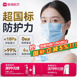 维德（WELLDAY）一次性医用外科口罩灭菌级蓝色100只A1型耳挂式（无菌）中号