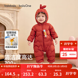 巴拉巴拉童装婴儿连体羽绒服轻薄羽绒服宝宝衣服2025冬装抱衣爬服男童女童 红色糖葫芦-白鸭绒 100 cm-充绒量53g