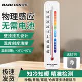保联温湿度计家用温度计室内精准室温计冰箱干湿度计婴儿房气温湿度表 简约款温度计【送挂钩】