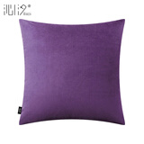 沁汐靠枕天鹅绒轻奢超柔ins靠垫套简约大靠背垫客厅丝绒纯色沙发抱枕 深紫色 45cm*45cm 含枕芯