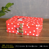 畅信达手机锁定自律盒子儿童带锁的化妆收纳盒铁学生储物密码盒子小箱子 快乐女孩大号图案随机-密码锁