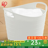 爱丽思（IRIS） 脏衣篓浴室大号脏衣篓塑料洗衣篮装脏衣服污衣篮子桶收纳筐衣篮 24升 白色密闭【2-3人适用】