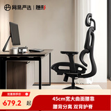 网易严选小蛮腰人体工学电脑椅电竞椅家用办公久坐座椅凳子 【S9pro】黑色有搁脚(尼龙五角脚) 有脚托