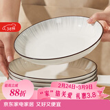 尚行知是碗饭碗家用碗盘餐具陶瓷釉下彩盘子菜碟面碗北欧微波炉用2026新款 7英寸盘子-1个