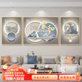 瑞尚（RUISHANG） 北欧客厅装饰画轻奢沙发背景墙挂画简约墙上壁画餐厅玄关墙画 家和万事兴A 左右60*80+中间110*80晶瓷面黑框