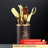 尚言坊 茶道六君子茶盘摆件陶瓷功夫茶勺茶夹家用茶道配件竹茶针 33电木镶铜(蕙质)圣泽茶道六君子