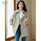 初申春秋休闲外套女双排扣风衣插肩袖英伦复古气质时尚上衣S143U8002