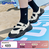 斐乐 FUSION斐乐玛丽珍凉鞋女鞋夏凉拖魔术贴海螺沙滩鞋子 微白/黑-WB 38