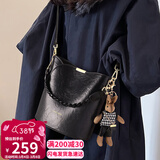 YUYULA牛皮包包女包斜挎水桶包通勤轻奢单肩包生日女神节38妇女节礼物