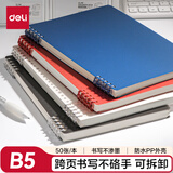 得力（deli）【价同618】B5不硌手活页本线圈本笔记本本子深蓝横线可开合初高中作业本HB550