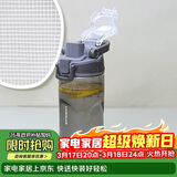 乐扣乐扣（LOCK&LOCK）人鱼线塑料运动水杯夏天便携水壶带刻度提手男女水杯子520ML灰色