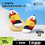 卡特兔宝宝学步鞋春季童鞋儿童鞋软底婴儿鞋男童女童室内机能鞋 黄红蓝-春秋网眼 24 内长14.5cm 脚长13.6-14.2