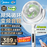 美的（Midea）【语音智能】空气循环扇 直流变频换气扇 家用桌面电风扇 大风力落地扇 卧室轻音一级能效GDJ24WYJ