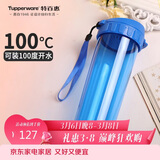 特百惠（Tupperware）茶韵500ml塑料杯男女士学生运动水杯子大容量泡茶杯 纯净蓝