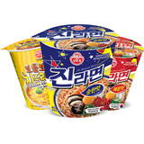 不倒翁韩国进口 辣味原味芝士方便面 韩式金拉面192g 3杯装 夜宵泡面