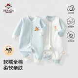 班杰威尔婴儿衣服两件装男女宝宝春夏纯棉哈衣爬爬服新生儿连体衣73