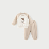 乖奇熊婴儿童纯棉抓绒卫衣两件套装春秋季宝宝外出服洋气上衣服裤子春装