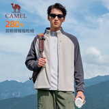 骆驼（CAMEL）双面摇粒绒外套男装立领运动抓绒上衣 J15CAXLN001 岩石黄 M