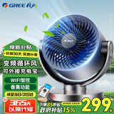 格力（GREE）空气循环扇台式风扇家用电风扇上下左右摇头小风扇电扇涡轮换气扇循环对流风扇 WIFI变频可外接充电宝款FXTZ-1507Bg3