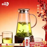 青苹果耐热玻璃凉水壶1.95升大容量 可加热烧水壶 泡茶煮凉茶壶冷水壶