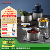 摩飞电器（Morphyrichards）38礼物绞肉机套娃家用和面机饺子肉馅机多功能辅食佐料打蒜搅拌机0涂层全不锈钢1.5L MR9401A