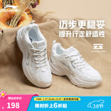 李宁跑步鞋女鞋马卡龙配色透气网面舒适运动鞋情侣时尚复古老爹鞋 云雾白/银色-3 37