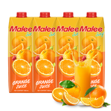 Malee泰国原装进口果汁饮料橙汁复合饮品大瓶餐饮酒席1L*4瓶