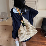 南木熊包包女编织包2026年新款仿草编包海边度假沙滩休闲单肩包托特包 珠串草编包
