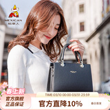 稻草人包包女包休闲百搭单肩包时尚简约斜挎包通生日礼物送女友 黑色