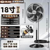 先锋（SINGFUN）电风扇大风力强力落地风扇家用摇头风扇工业风扇商用工业电风扇立式大风扇定时遥控落地扇 【18寸黑耀】铜线+粗网加密+升降