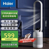 海尔（Haier） 无叶风扇电风扇落地空气循环扇节能直流变频落地扇音静办公室卧室遥控电扇净化杀菌风扇 32档风直流遥控定时高端款