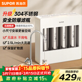 苏泊尔（SUPOR）厨下净水器超滤机家用不锈钢升级款 2.5L大流速净水机自来水净化器零废水台式过滤器2年超滤膜UU06