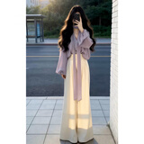 妍莉芬（yanlifen）2026年韩系穿搭一整套巨好看秋季紫色衬衫女上衣阔腿裤子女装套装 【紫色套装】 S 40/45kg