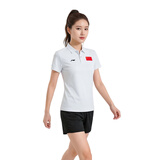 李宁（LI-NING）短袖polo衫女26新款速干透气国家队半袖翻领t恤运动跑步休闲上衣