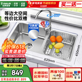 欧琳（OULIN）厨房水槽双槽洗菜盆双槽0涂层SUS304不锈钢加厚洗碗槽左右任选