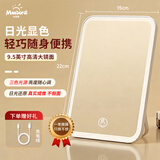 米波迪（Meebordi）镜子化妆镜带灯led化妆镜桌面宿舍梳妆台便携镜子学生折叠镜美容仪出差旅行携带团购品 生日礼物