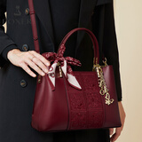 金狐狸（FOXER）牛皮女士包包女包大容量托特包单肩斜挎包妈妈手提包轻奢生日礼物