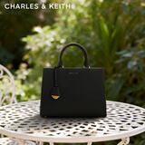 CHARLES&KEITH吊牌大容量托特包手提单肩送妈妈包包女包生日礼物CK2-50160152 Black黑色 L
