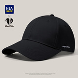海澜之家（HLA）帽子男士棒球帽纯棉鸭舌帽女款大头围时尚户外遮阳防晒 星黛黑