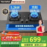 Haotaitai妈妈安全灶燃气灶煤气灶定时防干烧双灶家用台式嵌入式猛火灶熄火保护灶具5.2KW天然气液化气灶 方型双九头灶【超燃5.2猛火】B19 罐装液化气